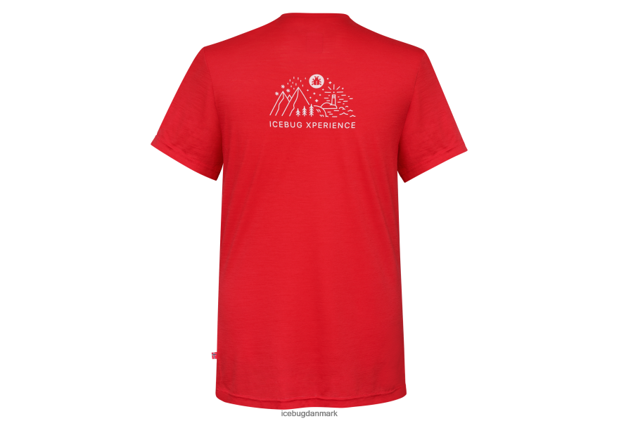 højhus rød unisex tøj Z2HR6P111 Icebug merino skjorte ix